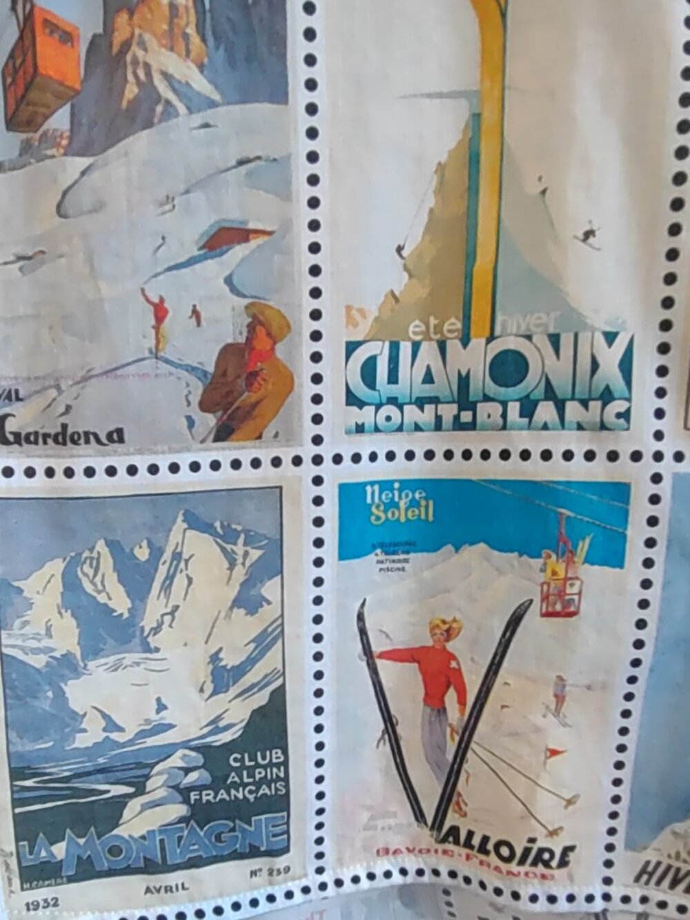 Vilagallo Blouse Vintage Ski Posters Size EU 36  Snow Ski Lodges Retro - Picture 9 of 14